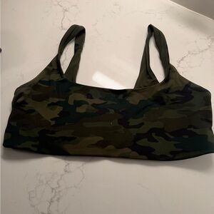 aerie Camo Bralette in Olive & Dark Green